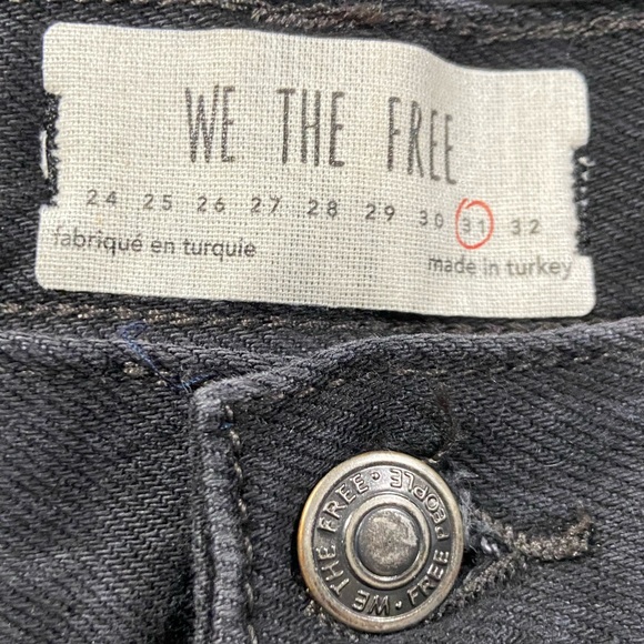 Free People Maggie Mid Rise Straight-Leg Washed Black Jeans Women’s Size 31 NWT - Picture 2 of 11